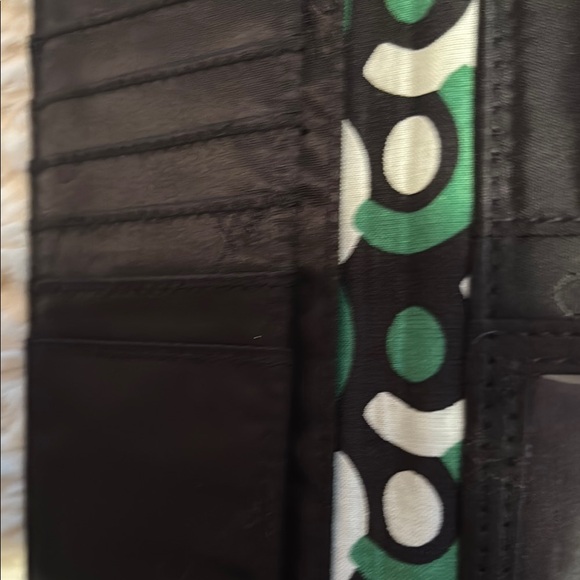 Vera Bradley Black and Green Floral Wallet - Picture 5 of 5